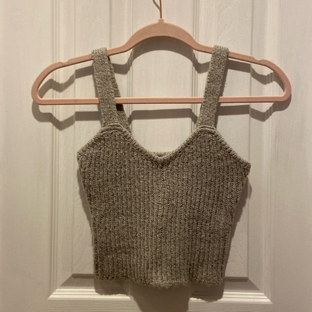 NWT Forever 21 Grey Sweater Cami Crop Top